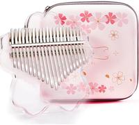 Kit completo de piano de pulgar Kalimba transparente de 21 teclas, Kalimba de cristal transparente con forma de Sakura de 17 teclas con funda protectora EVA, instrumentos sicales profesional
