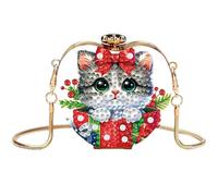 Kit completo de pintura de diamantes 5D para adultos, conjunto DIY de arte acrílica en forma de corazón con cadena, mini diamantes, pinturas para bolso bandolera para mujeres y niñas