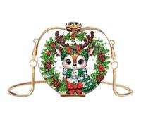 Kit completo de pintura de diamantes 5D para adultos, conjunto DIY de arte acrílica en forma de corazón con cadena, mini diamantes, pinturas para bolso bandolera para mujeres y niñas