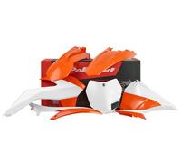 Kit completo de plástico careno - enduro naranja blanco polisport ktm exc/exc-f