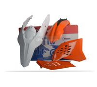 Kit completo de plástico careno - enduro negro naranja blanco polisport ktm e...