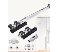 Kit completo de puerta corredera de cierre suave y sistema de herrajes para un funcionamiento sin esfuerzo, mecanismo de apertura y cierre suave, ideal para uso doméstico y de oficina