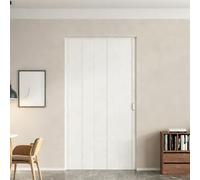 Kit Completo de Puerta Plegable - Puerta Corredera Moubhjd con Guía Superior Aluminio - Sin Riel Inferior - Ideal para Privacidad y Uso en Cocina（A due ante,Size：W:290 x H:180cm）