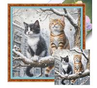 Kit completo de punto de cruz de 11 quilates para adultos, decoración del hogar, 40 x 40 cm, bordado impreso para principiantes