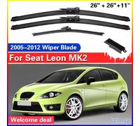Kit completo de repuesto para limpiaparabrisas delanteros y traseros para MK2 2005-2012 - Tamaños 26", 26", 11" - Goma duradera, silencioso y sin rayas (3 piezas)
