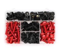 Kit Completo De Tornillos Carenado, Clips, Parabrisas Y Tuercas M5 M6 Para Kawasaki ZX7R, ZX9R, ZX10R, ZX14R, ZX6R, ZX12R, ZZR1400, GTR1400 Aleación CNC(rojo)
