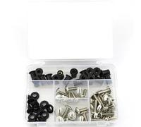 Kit completo de tornillos carenado motocicleta para VFR800 1998-2001, para carrocería, tuerca, cubierta lateral, pernos acero bicicletas calle(Plata)