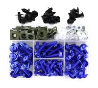 Kit Completo De Tornillos Parabrisas Perno Carenado Personalizado Para Motocicleta Para Ninja 250R 650R ER-6F ER-6N ZZR250 EX250 EX300 EX400 bicicletas calle(Blu)