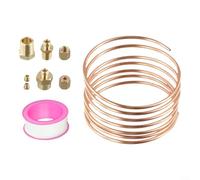 Kit completo de tubo medidor de presión de aceite, tubo de cobre de 72 pulgadas con piezas roscadas NPT de 1/4 y 1/8 para instalación de manómetro mecánico en vehículos