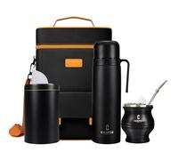 Kit completo Mate - Modern Mate Gourd, Matero, Yerbero, frasco térmico, bombilla y cepillo de limpieza incluidos, juego de tazas de yerba de acero inoxidable 304 18/8 de alta calidad