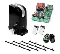Kit Completo Motor corredera Profesional para automatizar Puertas y cancelas correderas de hasta 500 kg de Peso, con Cremallera de Nylon y Acero, fotocelula, mandos, y Placa de maniobras.