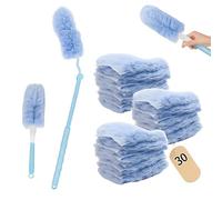 Kit completo para la limpieza de la casa con Swiffer 32 piezas 30 paños atrapapolvo 1 mango ajustable con barra extensible para suelos muebles, esquinas y alfombras, apto para todas las superficies