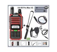 (Kit completo rojo) Walkie-Talkie UV-68 Pro Max V2 IP68 resistente al agua, batería de 8800 mAh, tipo
