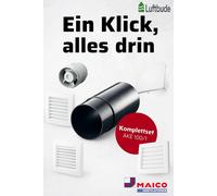 Kit completo ventilación descentralizada sótano - Sistema de ventilación premium para sótanos sobre rasante con control de punto de rocío de Maico