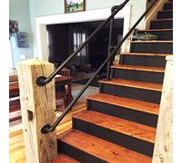 Kit completo vintage il - Barandilla de escalera interior/exterior - Barandilla de seguridad para personas mayores y niños - Diseño de hierro forjado - Acabado negro fácil de instalar