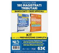 Kit concorso 180 Magistrati Tributari 4500 quiz ufficiali della banca dati + Manuale Metodo Banca Dati per la prova preselettiva