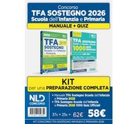 Kit concorso TFA sostegno 2026 scuola dell'infanzia e primaria. Manuale di teoria e 1000 quiz ufficiali
