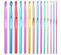 Kit Conjunto de Ganchillo, 14 Piezas Aguja Tejer Crochet, Agujas de Ganchillo, Ganchillos Crochet, Aleación de Aluminio, Para Principiantes o Profesionales (2 mm - 10 mm)