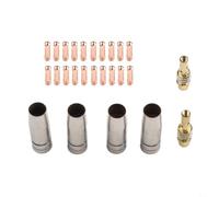 Kit consumible de soldadura para soplete Mb15ak Mig con boquillas de gas de latón y puntas de contacto de cobre rojo para una alimentación suave del alambre y un rendimiento estable en tareas de