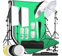 Kit continuo de luz LED para estudio fotográfico, 2 x 3 m, marco de fondo de 60 cm, tablero reflector, paraguas, trípode de 2 m para video