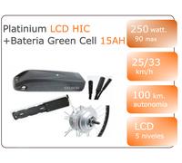 Kit Conversión Bicicleta Eléctrica - Kit Platinum 250W LCD 5, Batería Green Cell 14,5 Ah. 27,5"