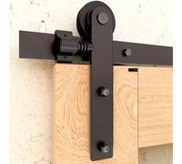 Kit corredizo para puerta de granero, Kit de herrajes for puertas corredizas una sola puerta, con riel en forma I y rodillo 4 a 20 pies. Mecanismo for granero(224cm 7.3FT rail kit)