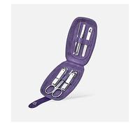 Kit cortaúñas Cortaúñas, mini juego de manicura, juego de cortaúñas 6 en 1, kit de cuidado de pedicura de acero inoxidable con estuche de viaje portátil Accesorios para herramientas ( Color : Purple )