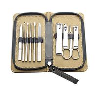 Kit cortaúñas Juego de cortaúñas de acero inoxidable, 10 piezas, juego de manicura profesional, kit de aseo for hombres con lujoso estuche de viaje, la mejor opción de regalo Accesorios para herramien