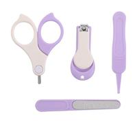 Kit Cortauñas para Bebés Púrpura 1 Set Acero Inoxidable Abs | Incluye , Tijeras y Pinzas, Estuche de Viaje Compacto, Diseño Portátil Hoja Ultrafina y Visión Clara