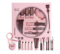 Kit cosmético para mujeres, juego de maquillaje para niñas,Kit cosmético impermeable de maquillaje completo 9X | Aprende a maquillar barras de labios en polvo BB Cream y lápiz de cejas para fotografía
