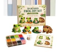 Kit Creación Abalorios | 4 Piezas Juguetes Para Hacer Ranas 3D - Set Pequeños Charms Rana Abalorios | Para Niños Niñas Familia Cumpleaños Vacaciones Decoración Hogar Estante Escritorio Escuela