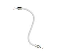 Kit Creative Flex manguera de extensión cubierta de tela RM01 Blanco con extremos metálicos - 30 cm, Titanio satinado