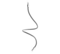 Kit Creative Flex manguera de extensión cubierta de tela RZ04 Negro Blanco con extremos metálicos - 90 cm, Titanio satinado