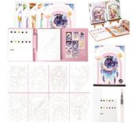 Kit creativo de alivio del estrés, libro de pintura de acuarela, 2026, nuevo bloc de acuarela de 3 pliegues para principiantes, juegos de viaje de terapia artística para relajación y atención plena