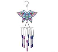 Kit creativo de campanillas de viento de mariposa con malla de diamante y herramientas de taladro para manualidades y exhibición decorativa