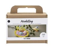 Kit creativo de Pascua - Creativ Company - Pollitos de plastilina - Colores pastel - DIY - Autoadhesiva