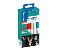 Kit creativo PINTOR - Marcador decorativo - 8 colgantes de Navidad + 4 rotuladores punta fina