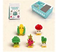 Kit crochet diy ganchillo completo principiantes set manualidades lana flores animales peluche tejido aprendizaje relajante creativo regalo original mujer niños navidad cumpleaños (VEGETALES LINDOS)