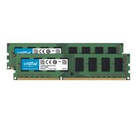 Kit Crucial de 16 GB (8 GB x 2) DDR3/DDR3L 1600 MT/s (PC3-12800) DR x8 ECC UDIMM de 240 pines - CT2KIT102472BD160B