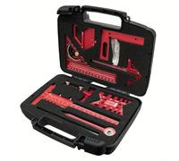 Kit cuadrado de carpintería multiusos, regla de medición de aleación de aluminio y herramienta de trazado para diseño de carpintería, buscador central de cola de milano con estuche (9 piezas)