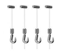 Kit Cuelga Fast - Sistema para Colgar Cuadros | Uso Doméstico | Soporta hasta 9 kg | Altura Regulable sin Herramientas | Incluye Carril Guía, Nylon 2 m y Gancho Fast (Kit Cuelga Rápido, 4, Unidad)