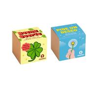Kit Cultivo Pack Buena Suerte y Pide un Deseo - Trébol 4 Hojas Oxalis y Diente de León | Kits Completos con Semillas, Sustrato y Maceta | Regalo Original Simbólico | Resetea