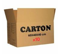 Kit de 10 cajas de mudanza 60 x 40 x 40 cm | Caja estadounidense XL hasta 20 KGS | 1 Rollo Scotch Marrón Disponible | Ropa - Ropa - Comida