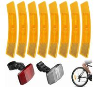 Kit de 10 Reflectores para Bicicleta: 8 Catadióptricos Amarillos para Radios y 2 Luces de Advertencia Roja y Blanca, Reflectantes de Alta Visibilidad para Seguridad Vial en MTB y Ciclismo Urbano