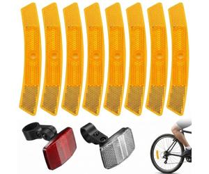 Kit de 10 Reflectores para Bicicleta: 8 Catadióptricos Amarillos para Radios y 2 Luces de Advertencia Roja y Blanca, Reflectantes de Alta Visibilidad para Seguridad Vial en MTB y Ciclismo Urbano