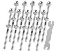 Kit de 10 tenditorios Pezzi en Acciaio Inox 1 8 pulgadas por anillo en Cavo Accessori per Ringhiera da Ponte Resistenti alla Corrose per Installaze Fai da Te Interna ed Esterna