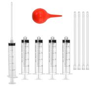 Kit de 10 tubos de alimentación para cachorros y gatitos para animales pequeños, 10 jeringas de alimentación transparentes + 10 tubos de alimentación + 1 bombilla para alimentación de cachorros