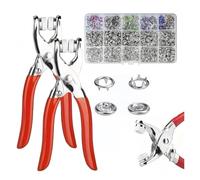 Kit de 100 botones a presión de metal de 9,5 mm con alicates: cierres sin costura for ropa y manualidades.(2A silver)