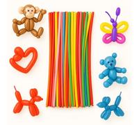 Kit de 100 Globos para Modelar Multicolor de Látex, Globos Largos para Animales y Figuras, Globos de Globoflexia Mágica para Fiestas Infantiles, Cumpleaños, Decoración y Manualidades DIY
