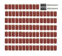Kit de 102 tambores de lijado, con bandas de grano 180 y mandriles de 6,3 mm para herramientas giratorias, juego abrasivo de carborundo, para pulido de metal, limpieza de desbarbado